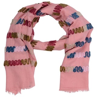 Cotton Chain Work Stole - Pink